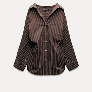 BATWING STRIPE SHIRT BROWN